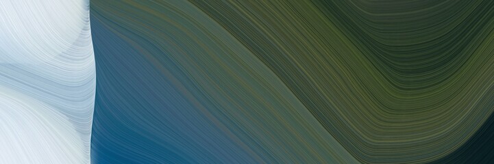 Aufkleber - elegant flowing horizontal banner with dark slate gray, light gray and teal blue colors. fluid curved lines with dynamic flowing waves and curves
