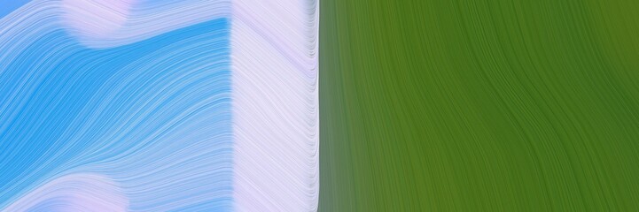 Poster - elegant flowing banner with lavender blue, corn flower blue and dark olive green colors. fluid curved flowing waves and curves