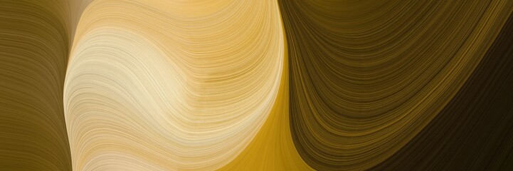 Poster - elegant decorative designed horizontal banner with chocolate, burly wood and peru colors. fluid curved flowing waves and curves