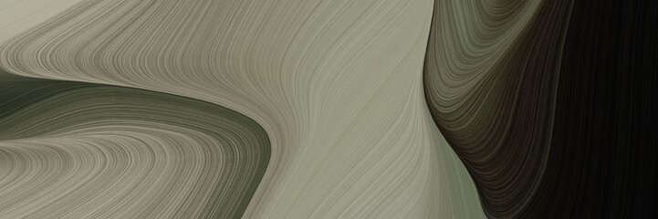 Leinwandbilder - elegant moving horizontal header with gray gray, very dark green and dark olive green colors. fluid curved lines with dynamic flowing waves and curves