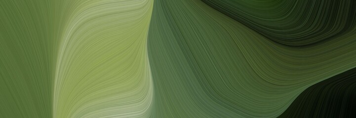 Aufkleber - elegant moving banner with dark olive green, dark khaki and very dark green colors. fluid curved lines with dynamic flowing waves and curves
