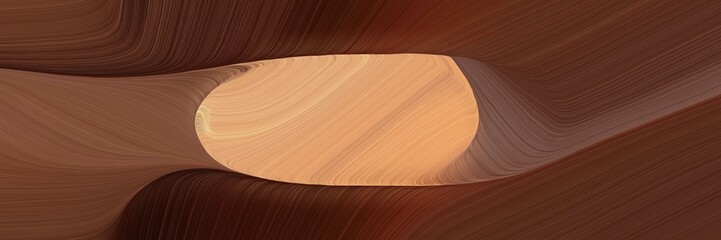 Poster - elegant surreal horizontal banner with old mauve, dark salmon and pastel brown colors. fluid curved flowing waves and curves