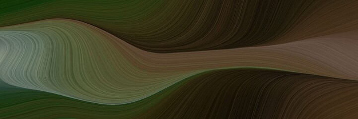 Poster - elegant dynamic header with very dark green, dim gray and dark olive green colors. fluid curved lines with dynamic flowing waves and curves