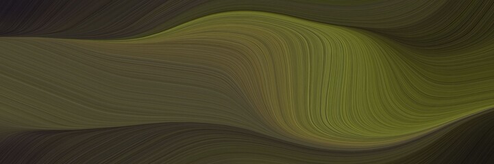 Poster - elegant decorative header design with dark olive green, olive drab and pastel brown colors. fluid curved flowing waves and curves
