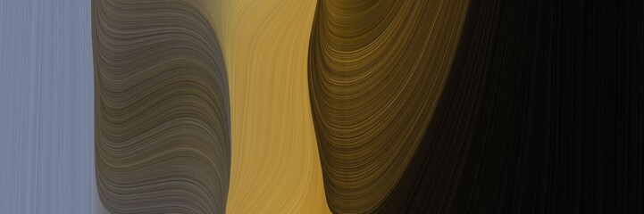 Poster - elegant flowing horizontal banner with very dark green, peru and light slate gray colors. fluid curved lines with dynamic flowing waves and curves