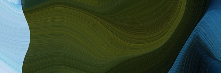 Poster - elegant dynamic header design with very dark green, light steel blue and teal blue colors. fluid curved flowing waves and curves