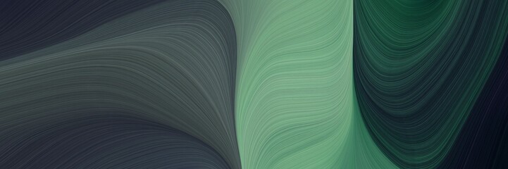 Poster - elegant dynamic banner with dark slate gray, very dark blue and cadet blue colors. fluid curved lines with dynamic flowing waves and curves