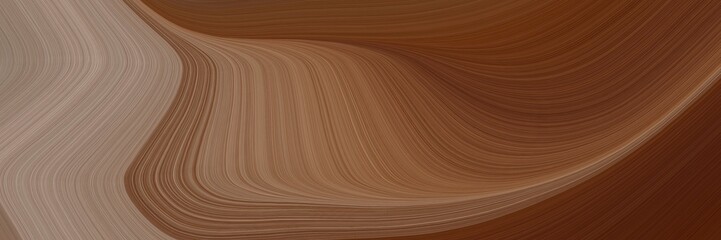 Poster - elegant surreal banner design with saddle brown, chocolate and rosy brown colors. fluid curved lines with dynamic flowing waves and curves
