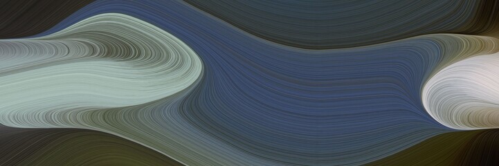 Poster - elegant surreal designed horizontal header with dark slate gray, ash gray and dark gray colors. fluid curved flowing waves and curves