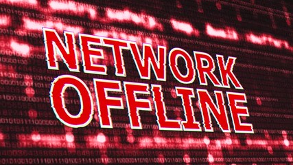 4K Network Offline Corrupted Signal Notification Display