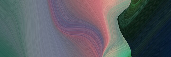 Aufkleber - elegant decorative horizontal header with dim gray, very dark blue and rosy brown colors. fluid curved lines with dynamic flowing waves and curves