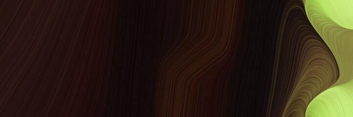Poster - elegant surreal designed horizontal header with very dark pink, dark khaki and pastel brown colors. fluid curved lines with dynamic flowing waves and curves