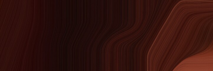 Poster - elegant surreal designed horizontal banner with very dark red, dark red and saddle brown colors. fluid curved flowing waves and curves