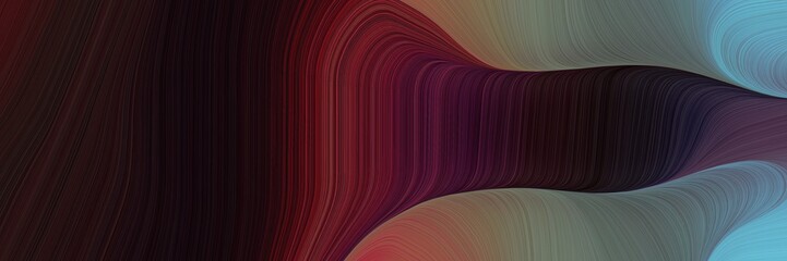 Aufkleber - elegant flowing designed horizontal banner with very dark pink, cadet blue and dim gray colors. fluid curved lines with dynamic flowing waves and curves