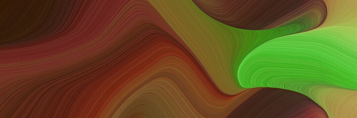 Aufkleber - elegant artistic banner design with chocolate, moderate green and dark olive green colors. fluid curved lines with dynamic flowing waves and curves