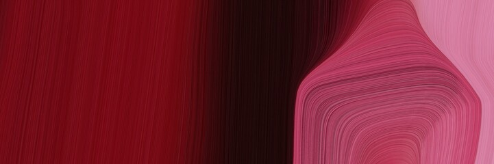 Poster - elegant modern designed horizontal header with dark pink, dark red and mulberry  colors. fluid curved lines with dynamic flowing waves and curves