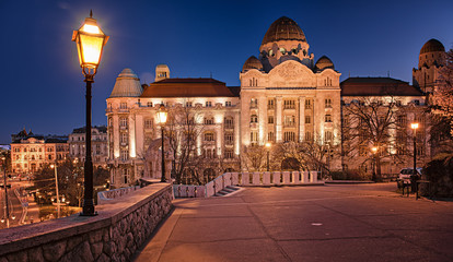 Sticker - BUDAPEST, HUNGARY - 28 MARCH, 2020: Famous Gellért Hotel in Budapest, Hungary on 28 March, 2020.