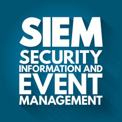 Poster - siem - security information and event management acronym, business concept background