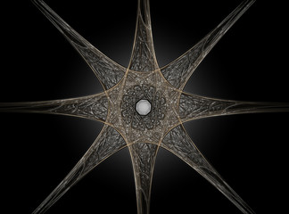 Poster - Lacy colorful clockwork pattern. Digital fractal art design. Abstract design of sacred symbols signs geometry.
