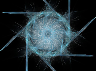 Poster - Computer generated fractal artwork for creative design, art and entertainment. Background with rotating spheres.