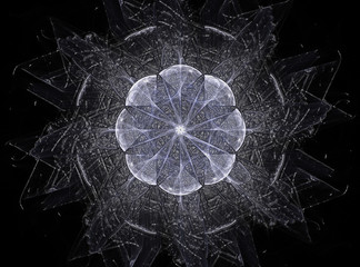 Poster - An abstract computer generated modern fractal design on dark background. Abstract fractal color texture. Digital art. Abstract Form & Colors. Abstract fractal element pattern for your design. 