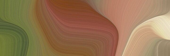 Poster - modern creative banner with pastel brown, wheat and rosy brown color. contemporary waves illustration