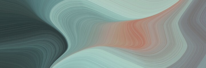 Fototapete - modern futuristic banner with waves. curvy background illustration with dark gray, dark slate gray and dim gray color