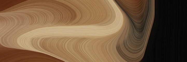 Aufkleber - modern landscape banner with waves. contemporary waves design with pastel brown, black and chocolate color