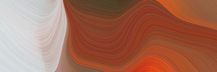 Aufkleber - modern creative banner with brown, light gray and coffee color. elegant curvy swirl waves background illustration