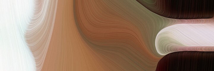 Poster - modern creative banner with pastel brown, linen and very dark red color. abstract waves illustration