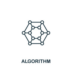 algorithm icon from machine learning collection. simple line algorithm icon for templates, web desig