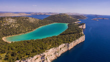 Aerial View Of The Lake Mir In Telascica Nature Park Near Kornati In Croatia