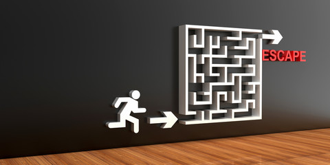 Poster - Maze background, risk and solution illustration concepts. Original 3d rendering