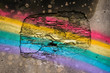 © Westend61 - Spain, Province of A Coruna, San Saturnino, Rainbow painted across cracked wall of abandoned house
