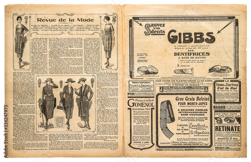  Fototapeta gazeta   uzywane-tlo-papierowe-strony-gazetowe-vintage-reklama-moda
