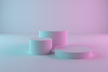 Poster - 3d podium scene background, pastel color minimal modern abstract geometric background for product display. 3d render illustration.
