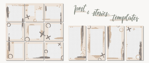 Trendy template for social networks stories and posts, vector illustration. Design backgrounds for social media. Mockup for personal blog or shop