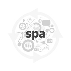 Poster - Text Spa on digital background. Health concept . Icon and button set