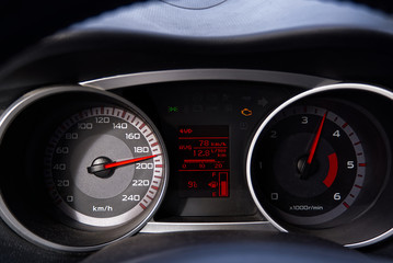 Poster - Speedometer passenger car, showing a higher speed 190 kmh.