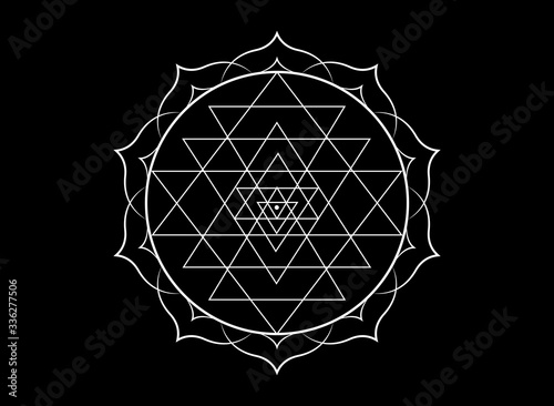 Fotografía mystical mandala of Sri Yantra for your design