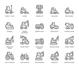 Fototapeta Panele - Industrial Vehicles Icons.