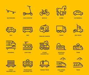 Wall Mural - Land Transport Icons set