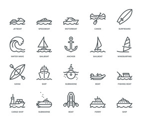 Water Transport Icons.