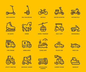 Wall Mural - Transportation Icons.