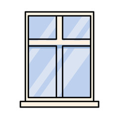 Canvas Print - window house closed isolated icon