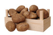 a crate with russet potato