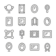 Sticker - Premium set of mirror line icons.