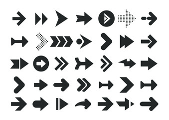Poster - Arrows collection. Modern graphic direction signs computer screen curves arrows vector set