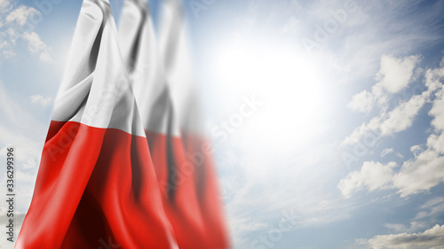 Dekoracja na wymiar  bliska-machac-flaga-polski-polska-flaga-narodowa-na-niebie
