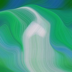 Poster - elegant square graphic background with medium sea green, pastel blue and dark sea green color. modern soft swirl waves background illustration